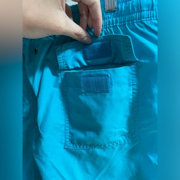 Vintage Polo Ralph Lauren Size L Blue Swim Trunks Yellow Polo Pony Logo - Picture 6 of 11